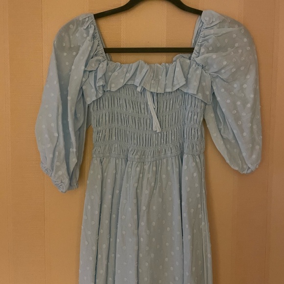 Light Blue Vintage Style Maxi Dress - Picture 5 of 9